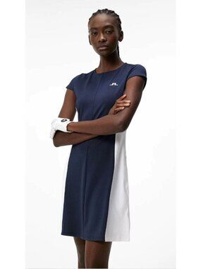 J.Lindeberg Maxime Dress Navy XL Sport Jersey 4way Stetch Golf Tennis NWT
